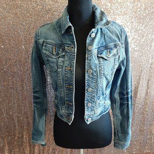 Bebe Women's Blue Mid Wash Denim Jacket Size 5